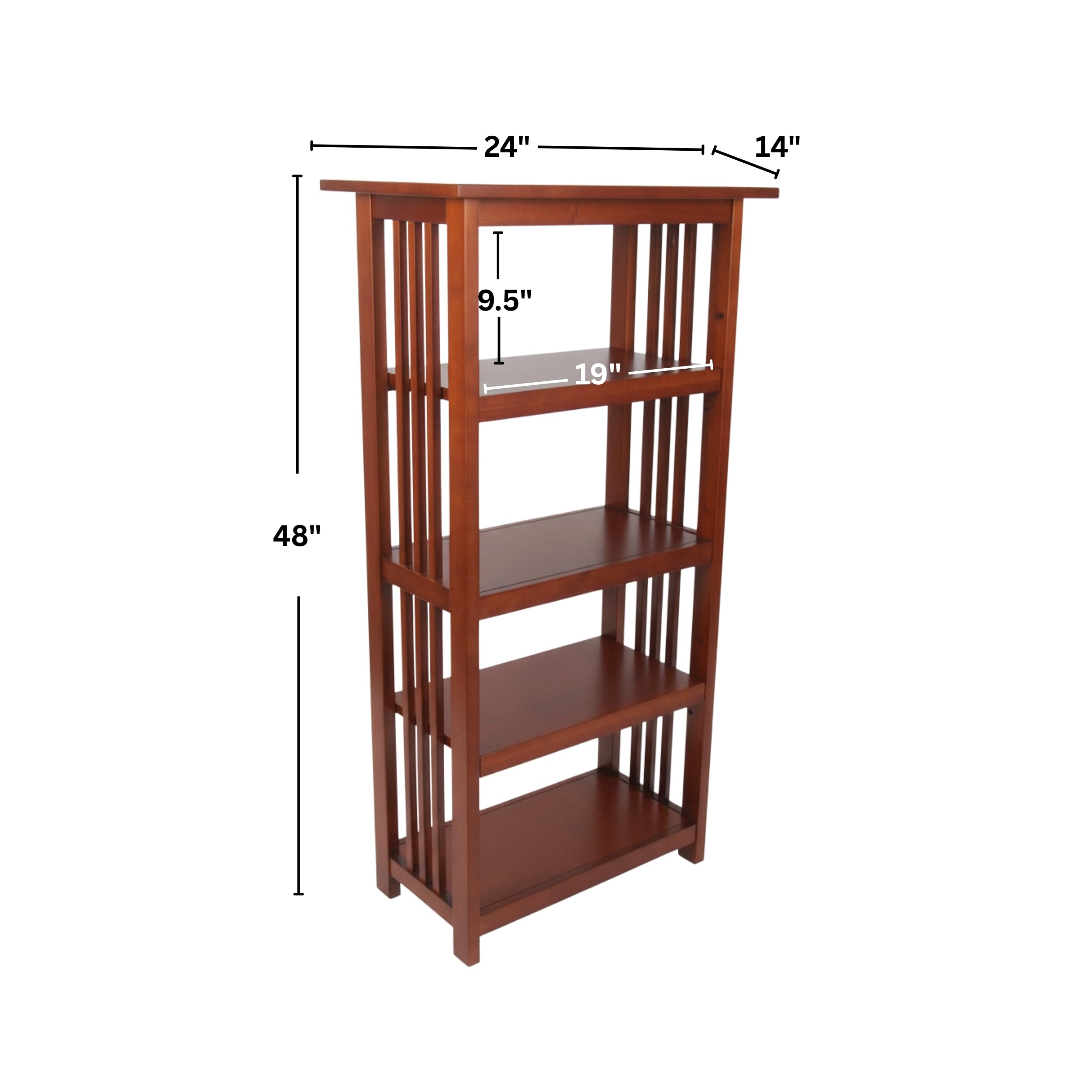 Amazon.com: Mission 48-Inch Wood Bookcase – 4-Tier Bookshelf with