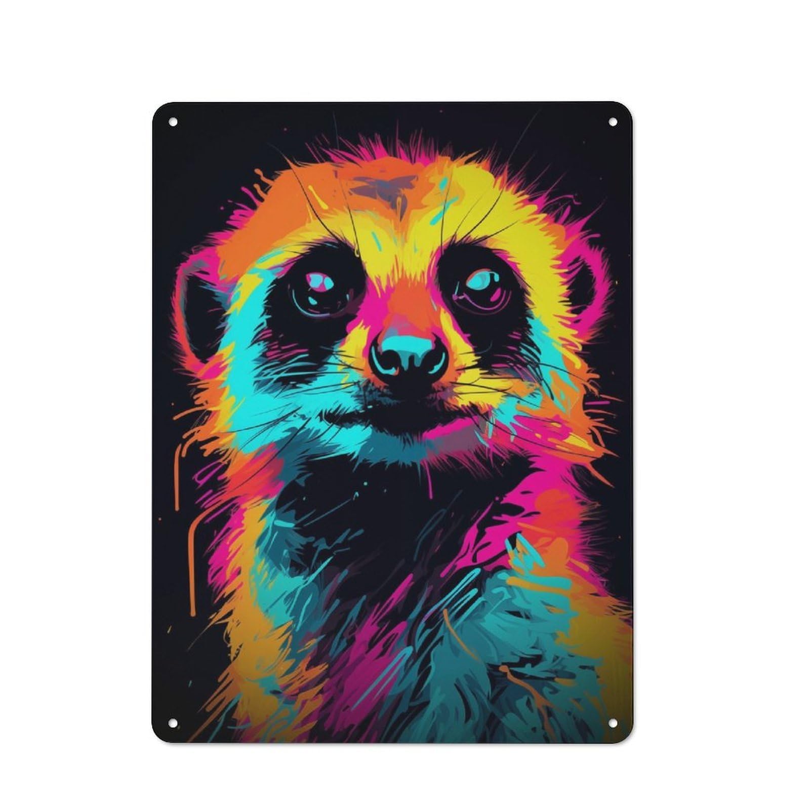 Nostalgic Neon Suricate Decorative Tin Sign 40x30cm, Vintage Wall Decor for Lounge, Study, Pub Or Wall Gallery