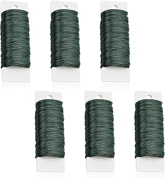 Coobbar Green 22 Gauge Flexible Paddle Wire, 6 Pack 228 Yards, Crafts, Christmas Wreaths, Floral Arrangements