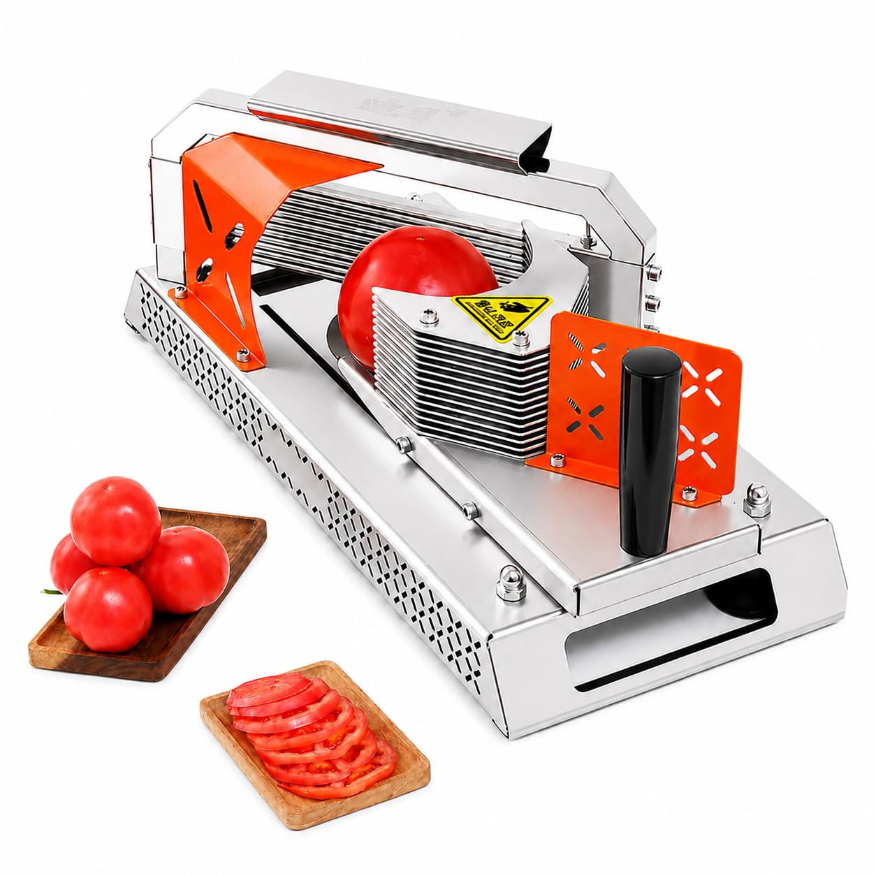 Manueller Tomaten- und Obstschneider mit 3 Klingensätzen | Enthält Drei 4,5mm Klingensätze und Sechskantschlüssel für Einfachen Klingenwechsel, Befestigung und Einstellung