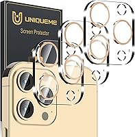 Vista 66 de UniqueMe para Paquete de 3 Protectores de Lente de Cámara para iPhone 15 Pro/iPhone 15 Pro Max, [Protección contra Caídas] [Compatible con Fundas]
