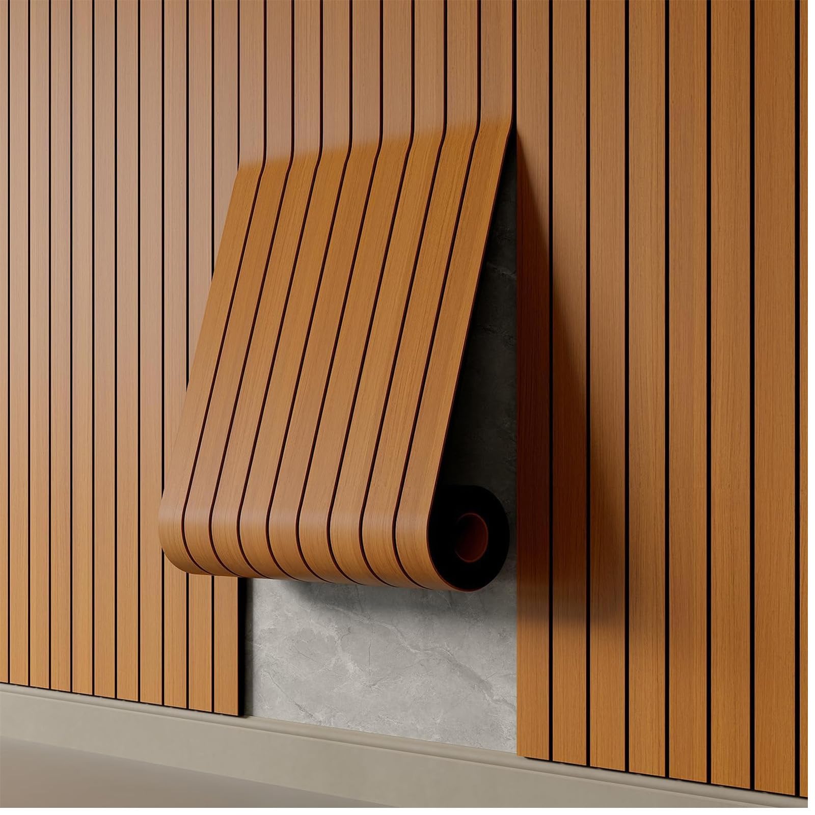 Paneles de pared de PVC 3D insonorizados con acabado de madera de nogal para techos