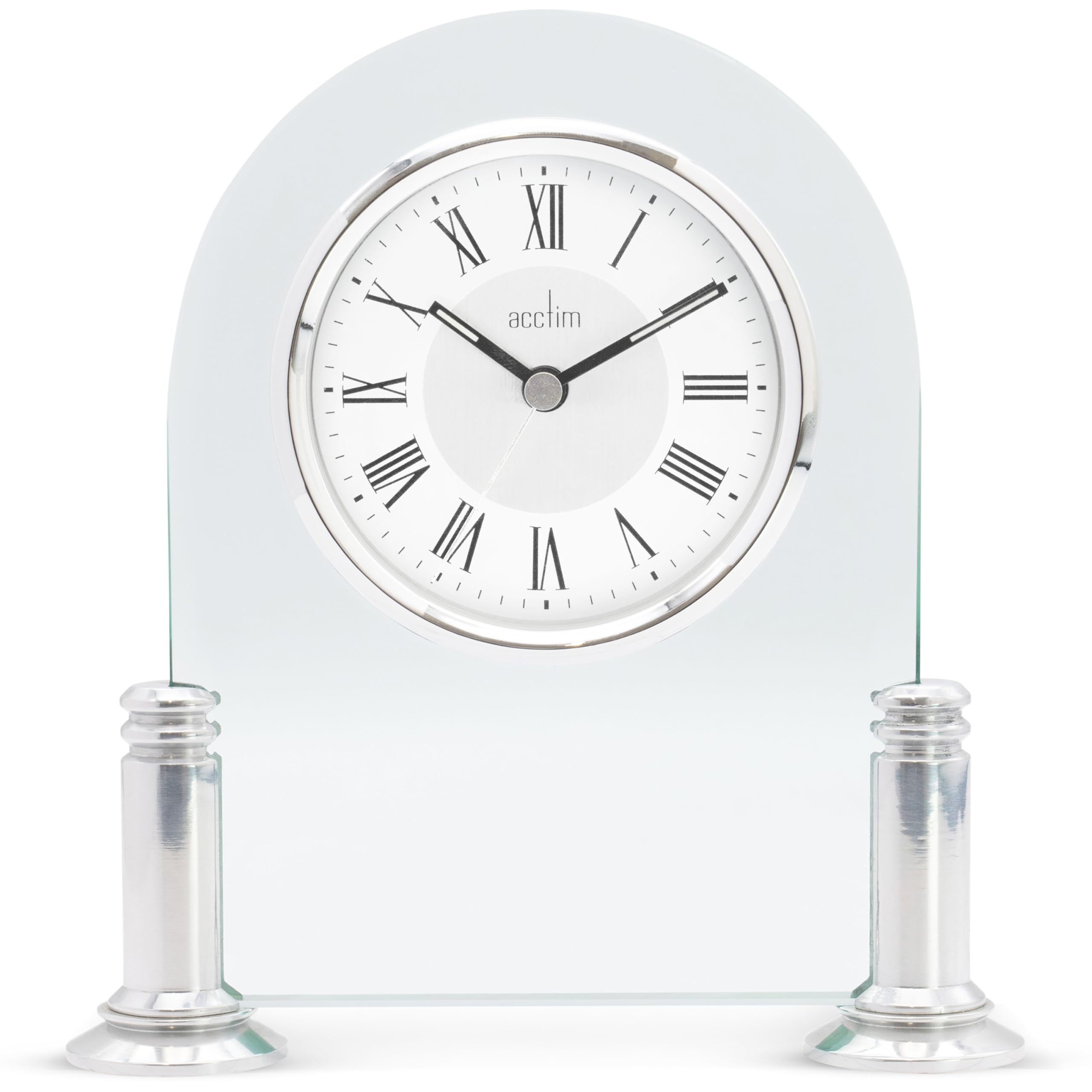 Acctim 36427 Bewdley Reloj de Chimenea, Color Plateado y Blanco