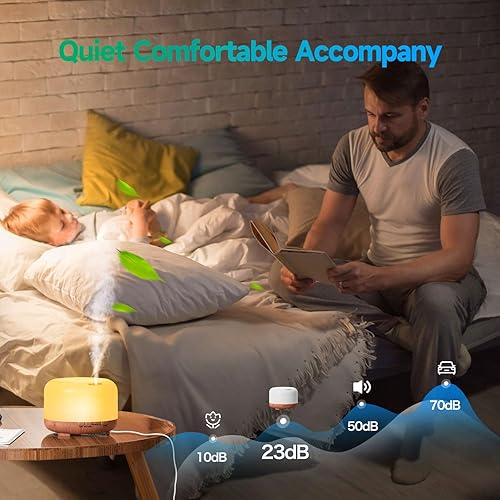 Miniatura 4 de YIKUBEE Difusor de aceite esencial, humidificador de 16.9 fl oz, difusores para el hogar, difusor de aromaterapia con control remoto, difusores para