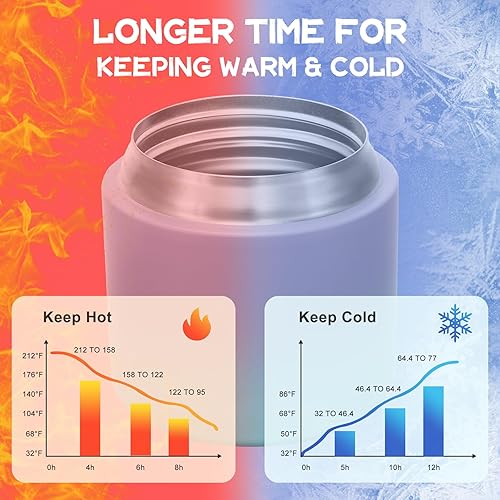 Miniatura 5 de Termo de sopa 2 en 1 para comida caliente, 14 onzas con caja de aperitivos, contenedor aislado a prueba de fugas, recipiente de almuerzo aislado