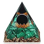 Hopeseed Orgone Pyramid for Positive Energy, Orgonite Natural Malachite&Obsidian Healing Crystals Pyramid for Reduce Stress Chakra Reiki Healing Meditation Cleanses The Mind and Boosts Confidence