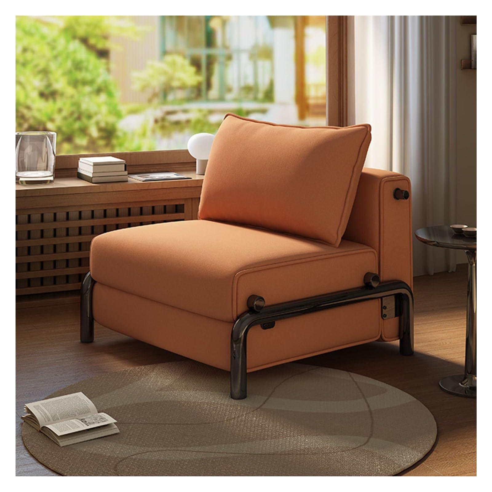 Divano letto pieghevole Divano letto pieghevole, divano trasformabile, moderno Chai for soggiorno, camera da, ufficio domestico(Orange)