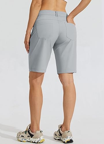 Miniatura 2 de Willit Pantalones cortos largos de senderismo para mujer de 10 pulgadas, de secado rápido, atléticos, de verano, con bolsillos