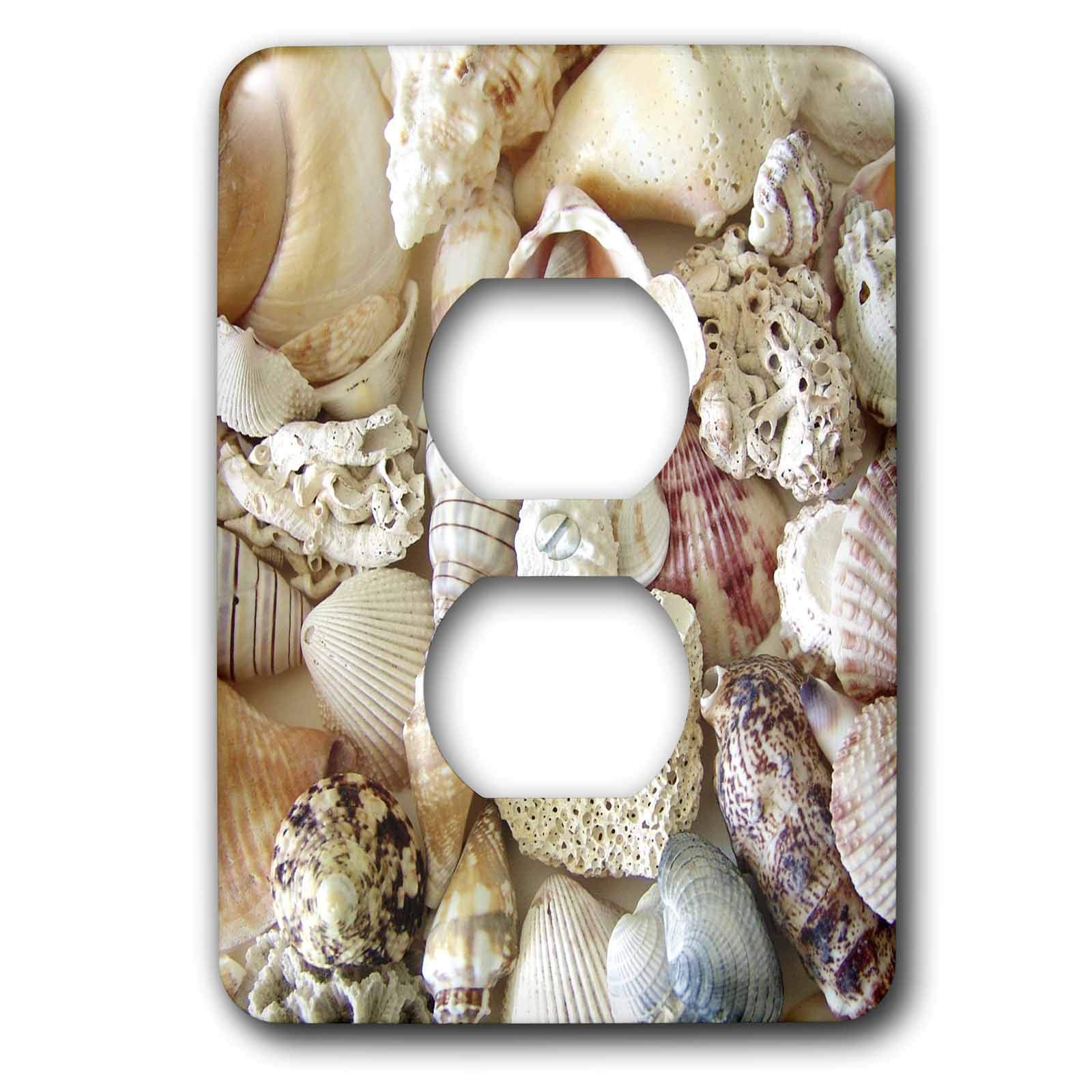 Florida coquillages II double cache-prise pour salon bord de mer