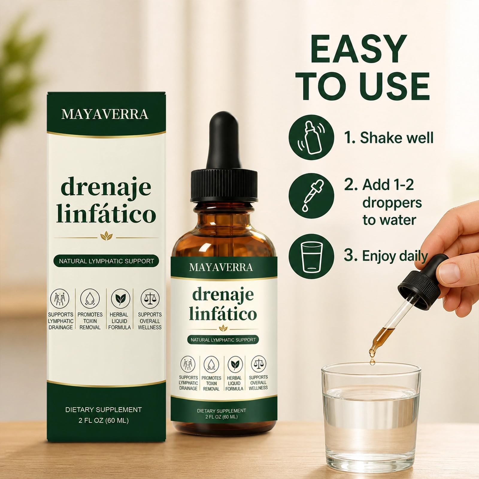 Mayaverra Drenaje Linfático Gotas, Herbal Blends for Daily Wellness,2pcs — Amazon image 5