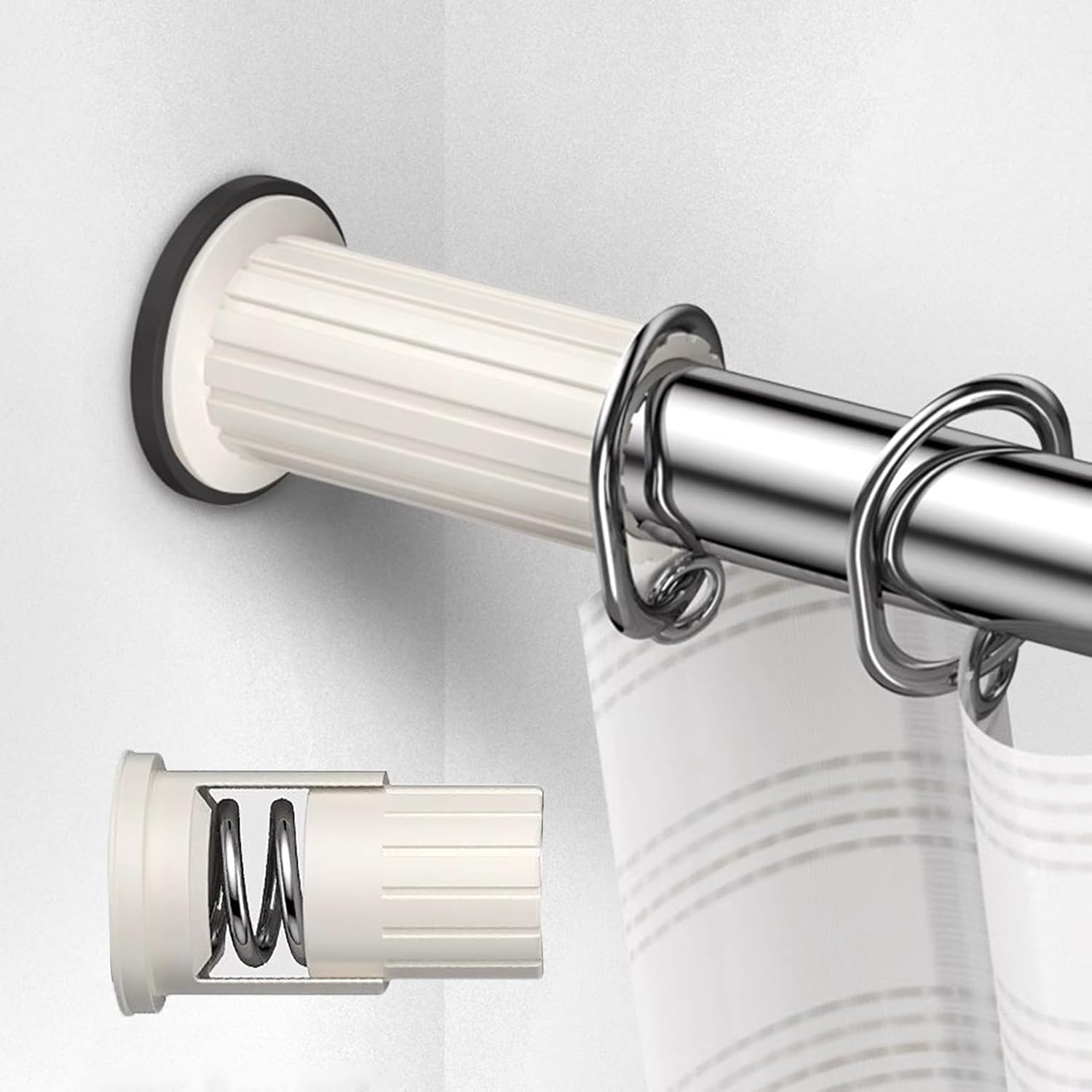 ZIMGOD Closet Rod Adjustable Tension Rod for Room Divider, No Holes Shower Curtain Rod Tube for Clothing Store, Detachable Wardrobes Hanging Holder for Bedroom(130-240cm(51-94.5in))