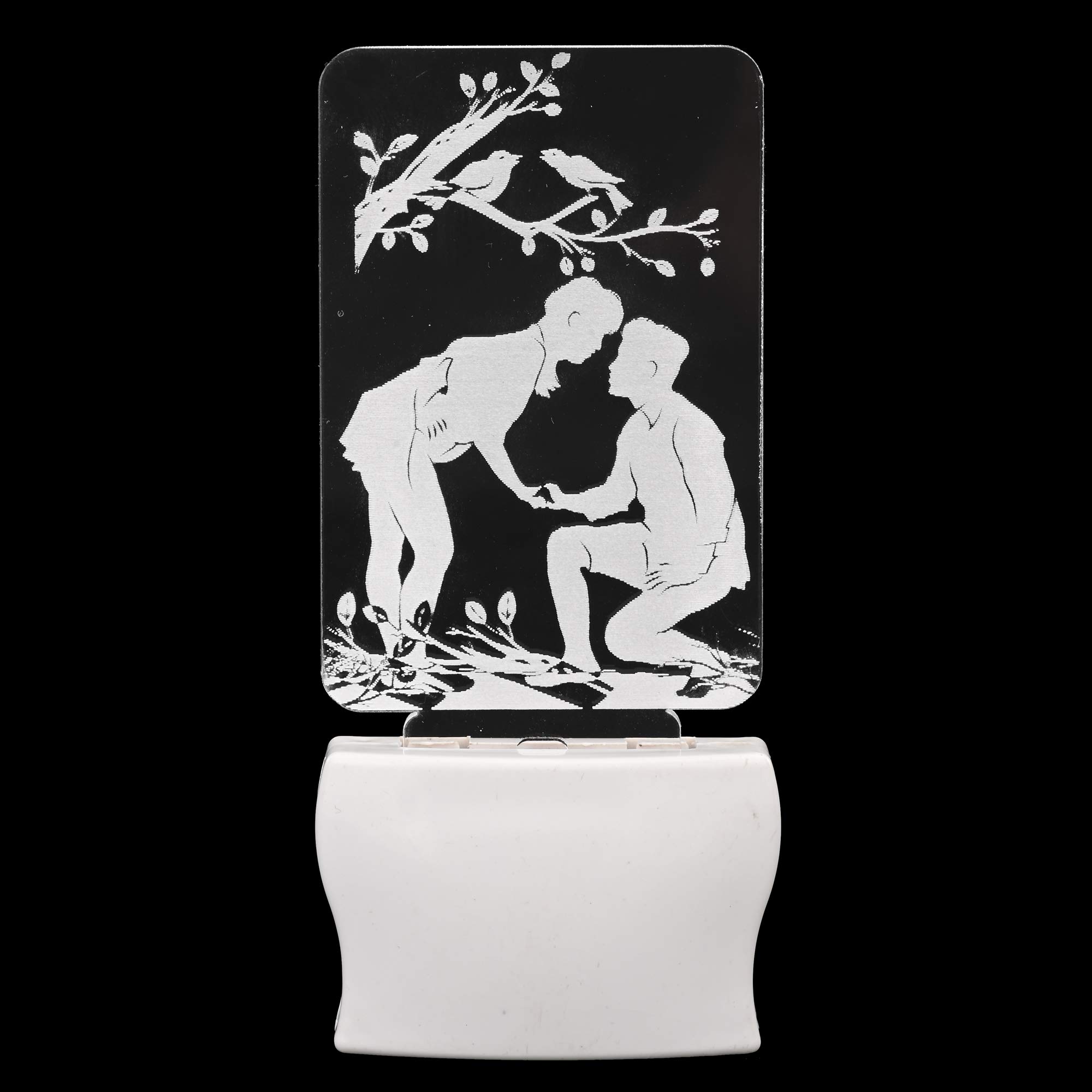 Somil™ Roamntic Couple 3D Illusion LED Night Lamp, Light with Socket, Three Colour Changing, Unbrekable, Red, Blue, Green