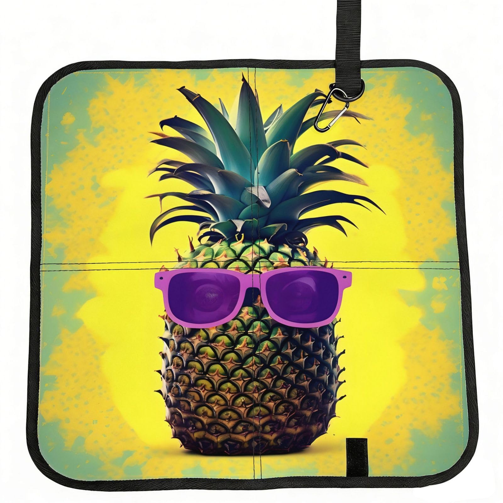 NImongt Psych Pineapple Quote Print Portable Chair Pad Foldable Seat Cushion Outdoor Seating Office Picnic Camping