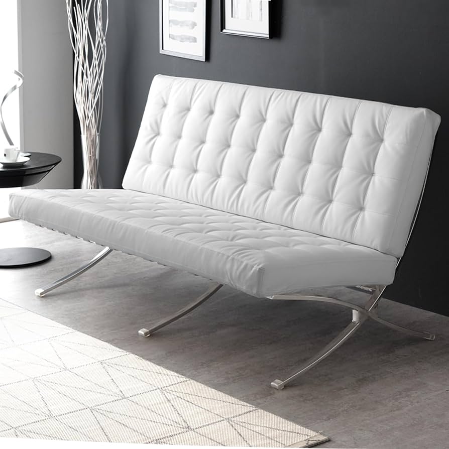 お値下げ★送込！【バルセロナチェア】ホワイト リプロダクト Amazon｜タンスのゲン ソファ 2人掛け バルセロナチェア リビング