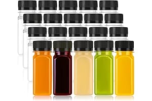 24-Pcs 2-oz Leakproof Mini Juice Shot Bottles with Screw Caps, Freezer Safe...