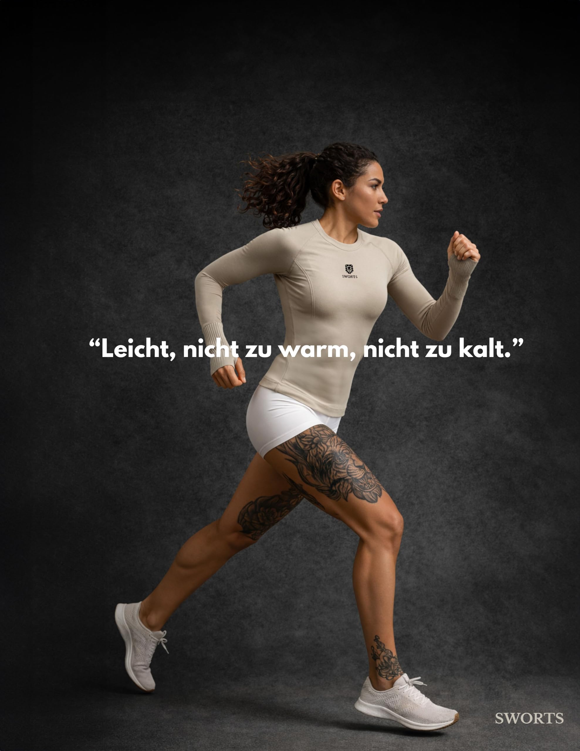 Base Laufshirt Damen · Sport Longsleeve mit Kompression & Daumenloch · Running Baselayer Women
