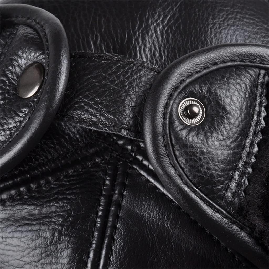 Male Winter Warm Ear Protection Bomber Hat Man Genuine Leather Faux Inside Large Size 57-62cm Caps