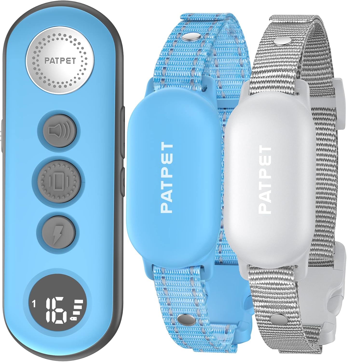 PATPET Shock Collar for Dogs(10-120lbs), 4000ft Rechargeable IPX7 Waterproof Training Collar with Remote for 2 Dogs- Electric Dog Collar for Small Medium Large Dogs 2 Packs Maya blue 2 Collars