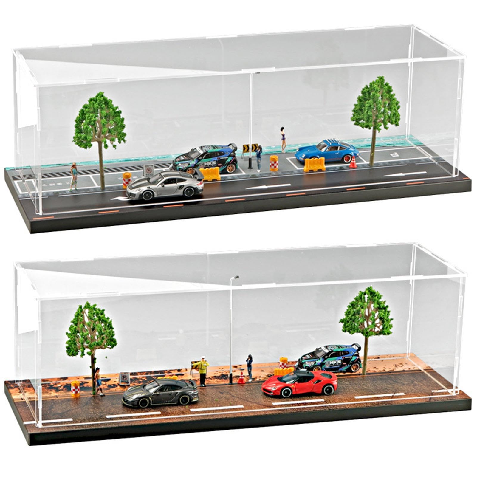 Modelo 1:64, Vitrina de Coche, Regalos, Modelo de Garaje estacionamiento para el hogar, librería, Oficina, Carretera Junto al mar