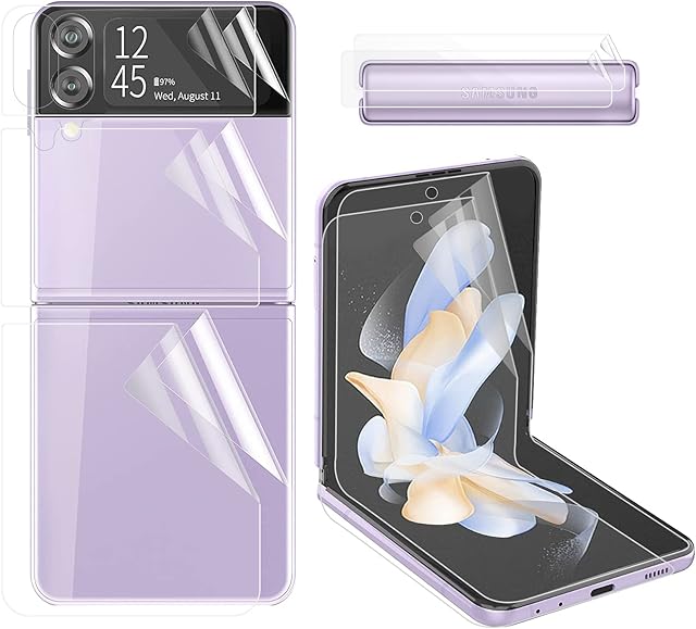 Qoosea 2 Sets Screen Protector for Samsung Galaxy Z Flip 4 5G, Premium Folding 3D Soft Protective Film High Definition Full Coverage for Galaxy Z Flip 4 (2022)