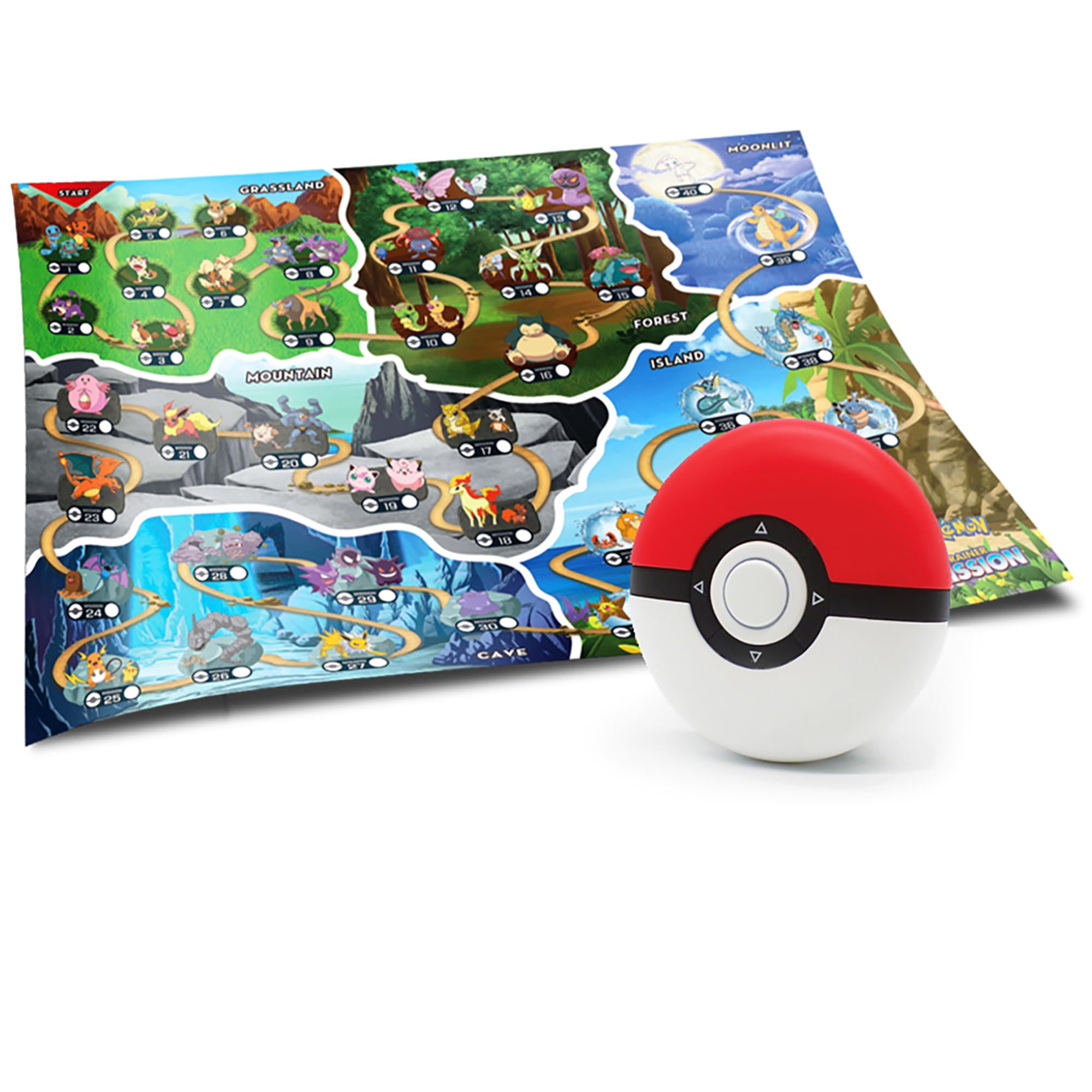 Pokemon Trainer Mission - Electronic Detector Will Guide You On 40 Missions Voice Light Instructions Collect 65 Pokemon