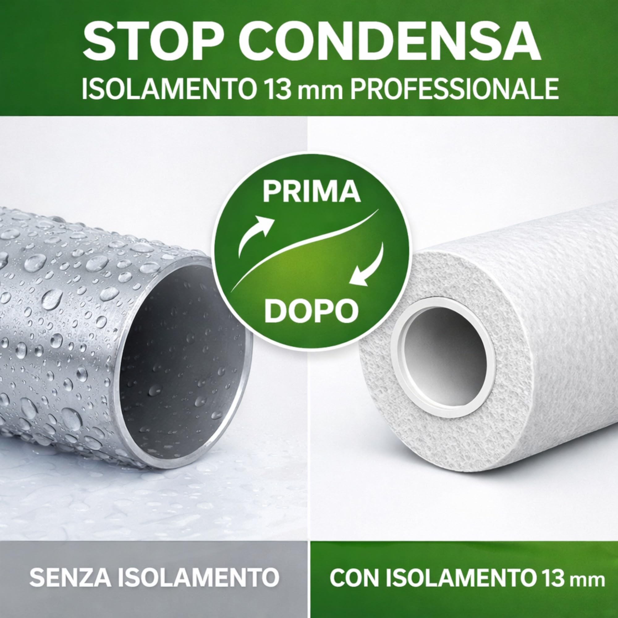 Tubo Multistrato Coibentato PEX AL PEX Ø20 Ø26 Isolamento 13 mm Bianco Anticondensa per Climatizzazione Pompa di Calore Riscaldamento Rotoli 10 25 50 Metri (Ø20, 25 METRI)