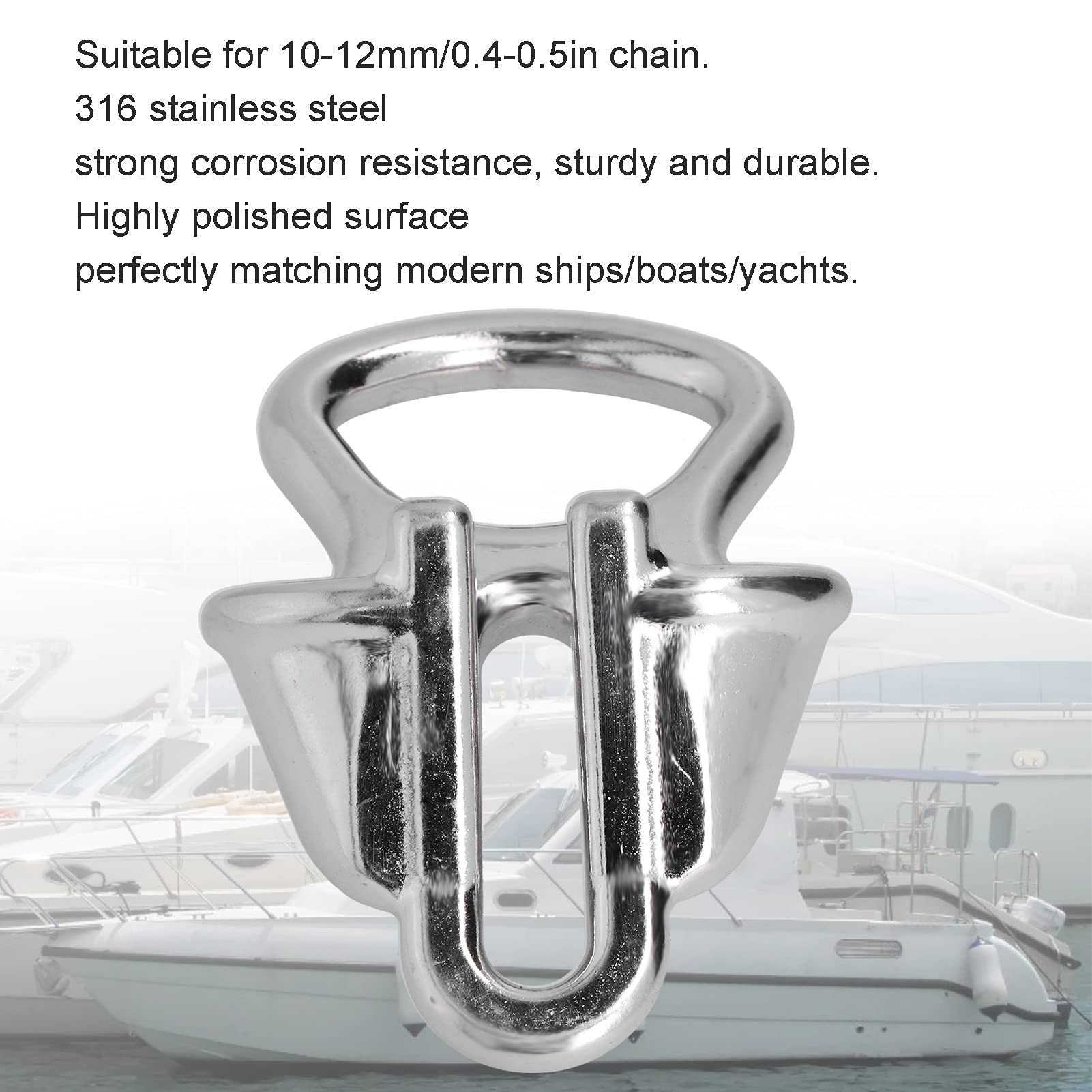 OUKENS Serrure de chaîne d'ancre, pour dispositif d'amarrage de corde de serrure de chaîne d'ancre de chaîne de 0,4 à 0,5 po Quincaillerie en acier inoxydable 316