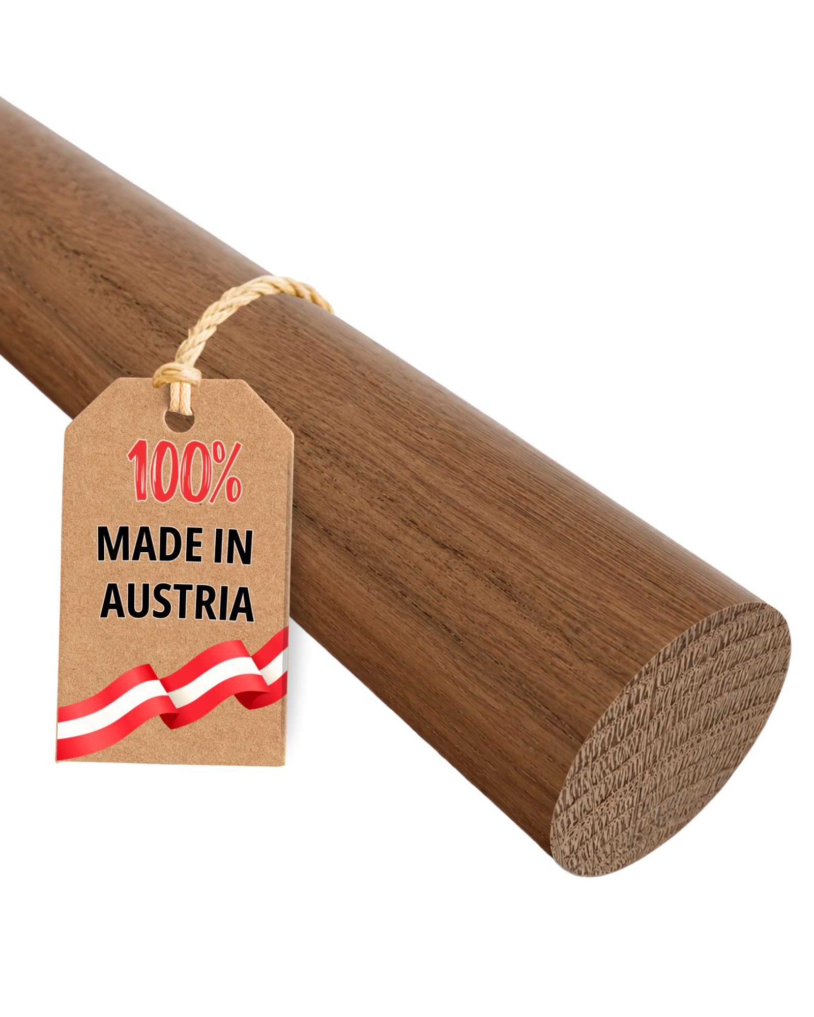 Gedotec Bastone rotondo in legno di noce liscio, 500 mm, diametro 16 mm, 10 pezzi, aste rotonde in legno per il fai da te, realizzate in Austria, bastoncini per fai da te all'8% di umidità residua