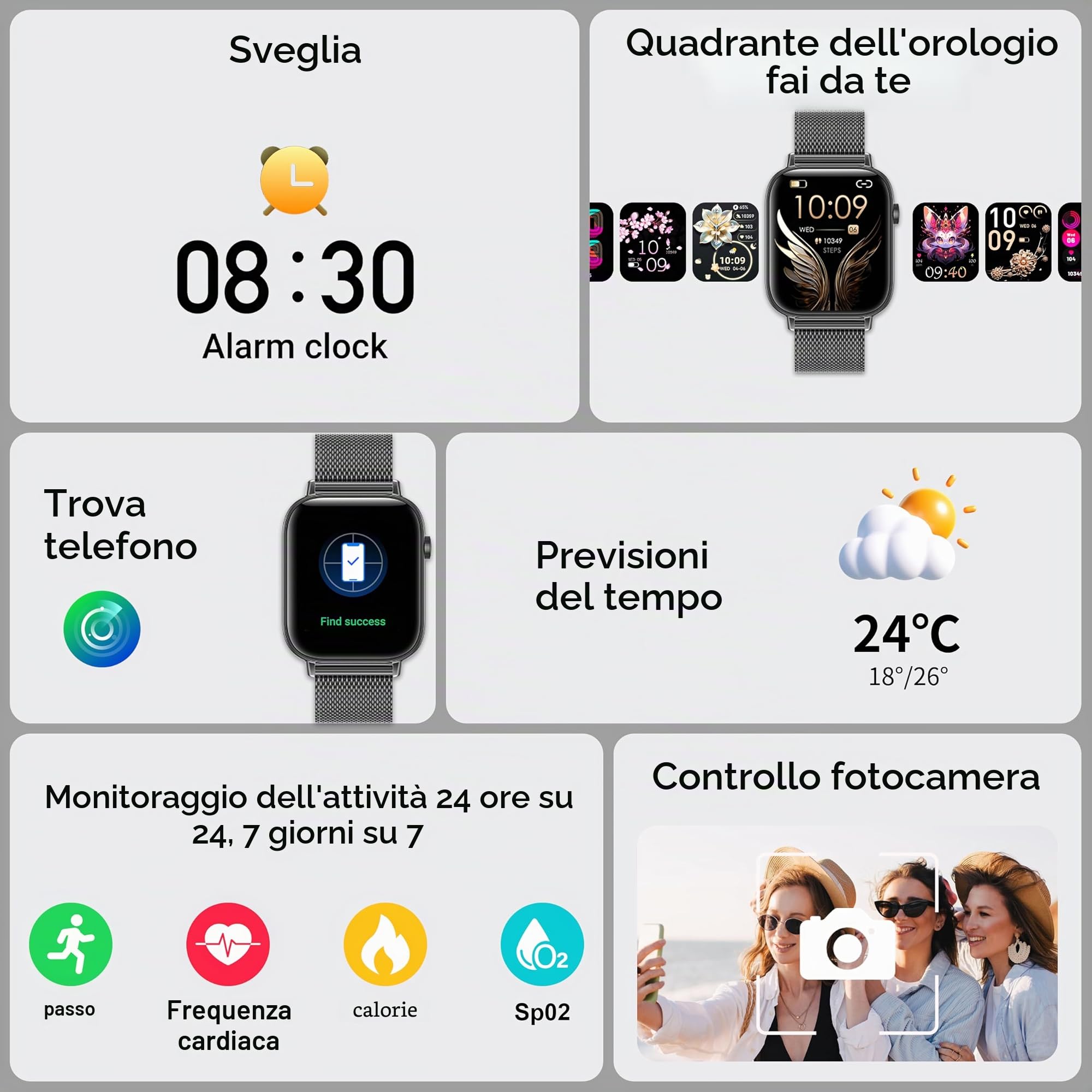 Smartwatch Uomo, 1.83" HD Fitness Orologio Smartwatch con Contapassi/Chiamate Bluetoothr/Cardiofrequenzimetro/Pressione/SpO₂/Sonno, 120+ Modalità Sportive Whatsapp per Android&iOS, Nero/Regalo