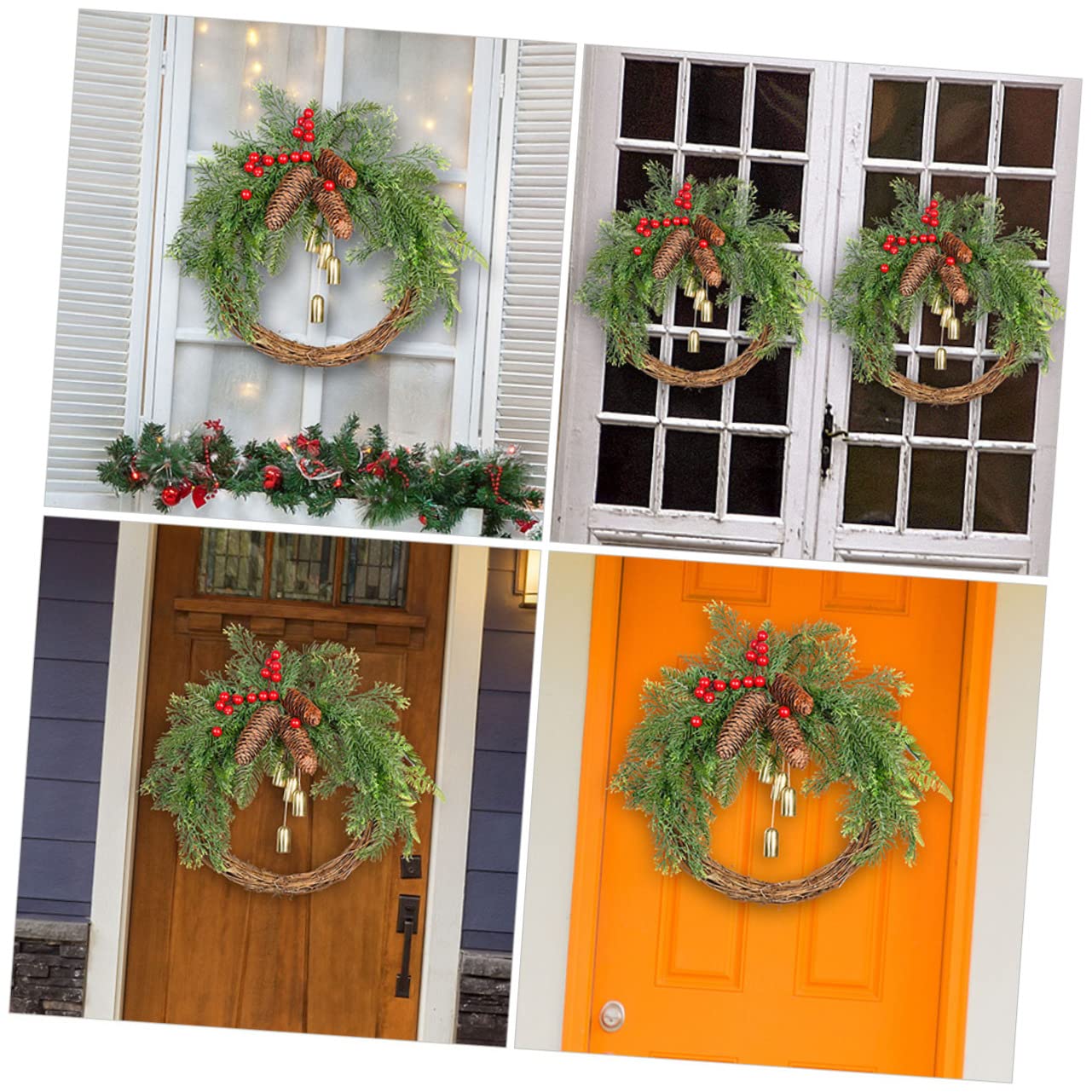 TOPBATHY 2St Kranz Weihnachtsbaum hängende Dekoration tür Wand anhänger weihnachtsdeko Weihnachts Party mockin Boho- Hochzeitsdeko Weihnachtsgirlande Weihnachtsfeier Dekoration Plastik