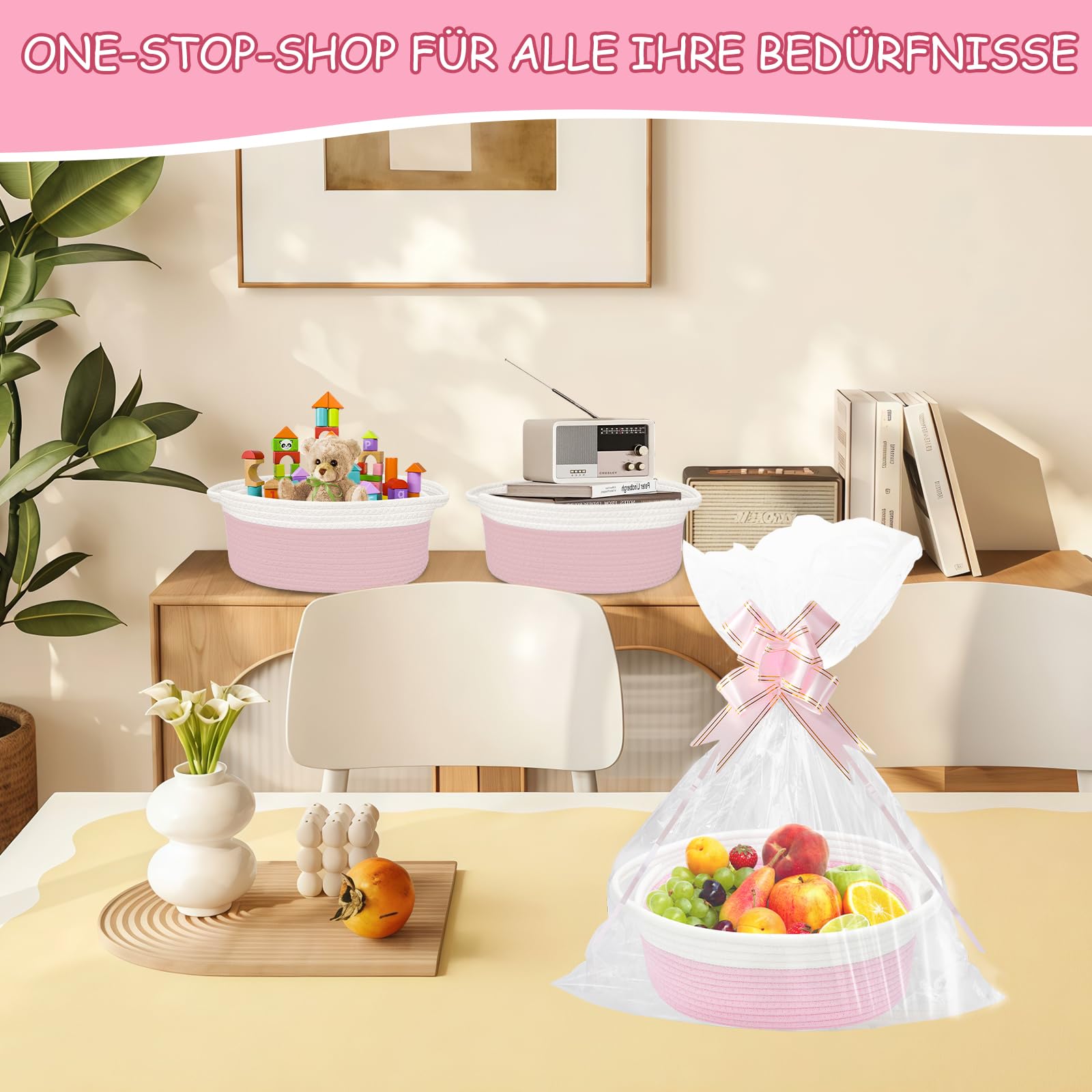 SKIKHN Leeg geschenkmand, geschenkmand, leeg, gevlochten mand met