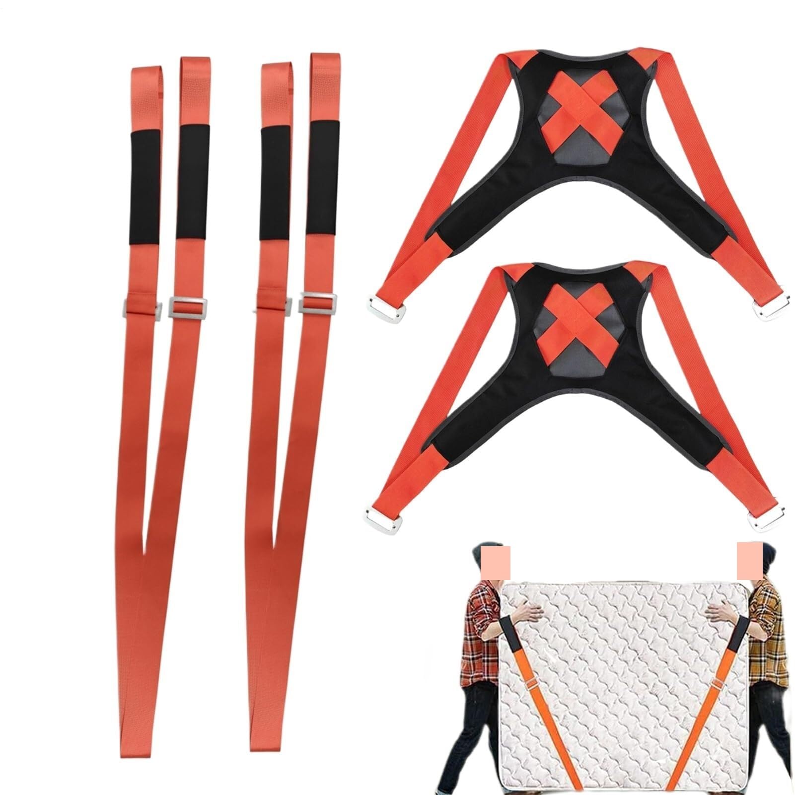 Cinghie di sollevamento for traslocatori, set di 2 imbracature di sollevamento for traslocatori | Cinghie di sollevamento portatili e resistenti da 880 libbre for il trasporto di elettrodomestici, por