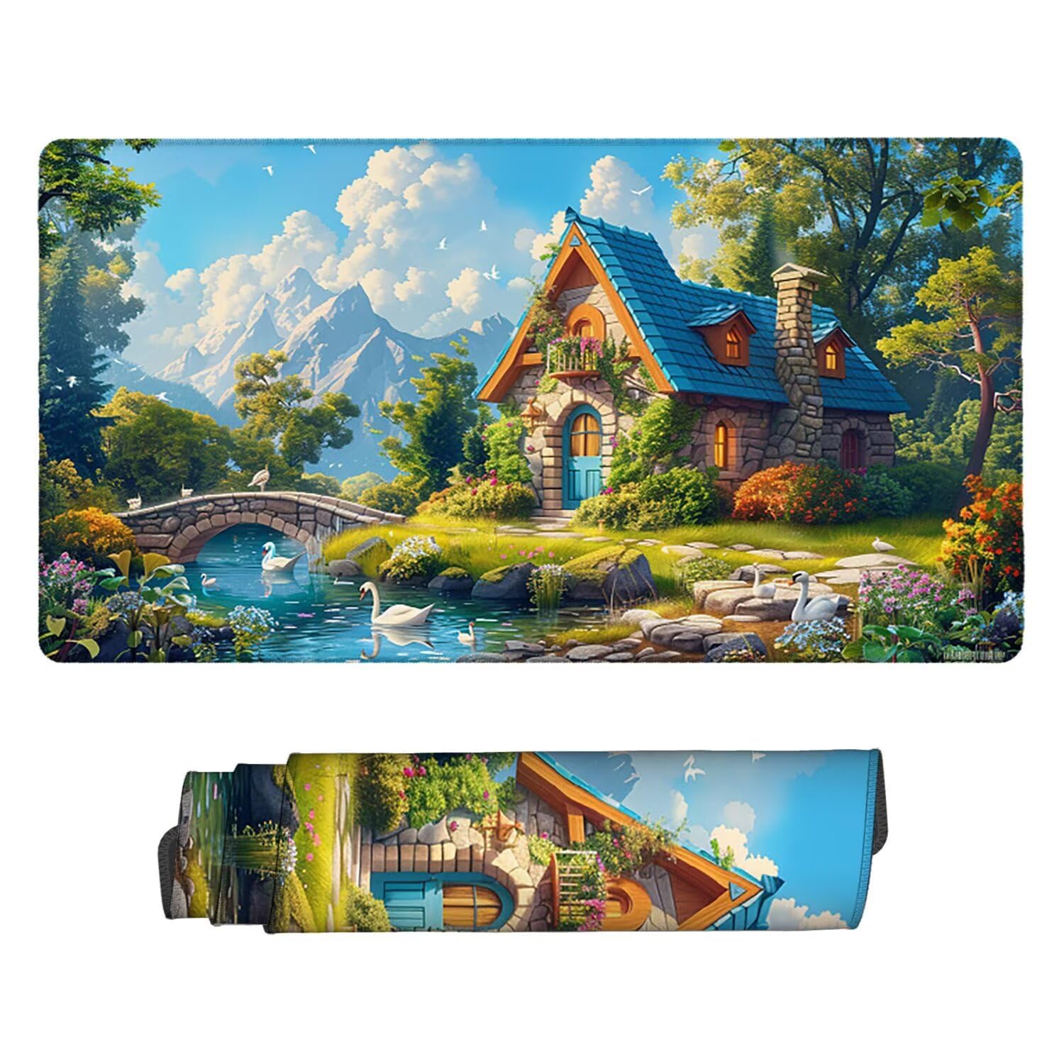 Podkładka pod mysz do gier, 1200 x 600 mm XXL, duża podkładka pod mysz do gier, antypoślizgowa, wodoodporna, rozszerzona XXL długa klawiatura z klawiaturą, akcesoria biurowe, dla graczy, komputera