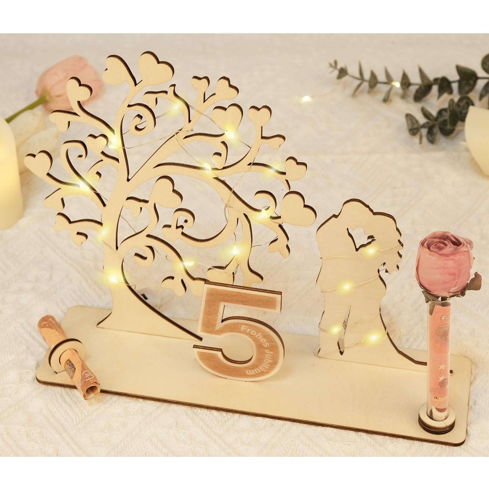 ARTREE Hochzeit Geldgeschenk Holz Geschenke zur Hochzeit