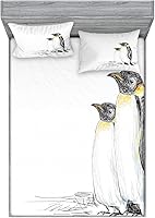 Vista 156 de Ambesonne Island Map - Juego de sábanas bajeras y fundas de almohada, mapa del tesoro súper detallado, diseño de piratas rústicos grungy, tema