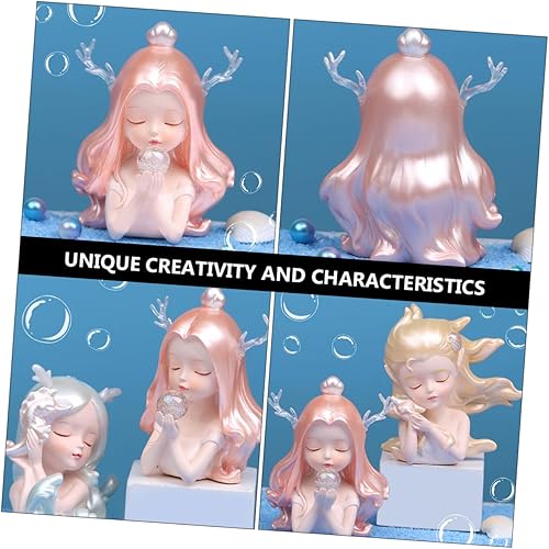 Miniatura 4 de Toddmomy Adorno de niña del océano, decoración de princesa, decoración de sirena, modelo, estatua, niña, escultura, sirena, retrato, estatuilla,