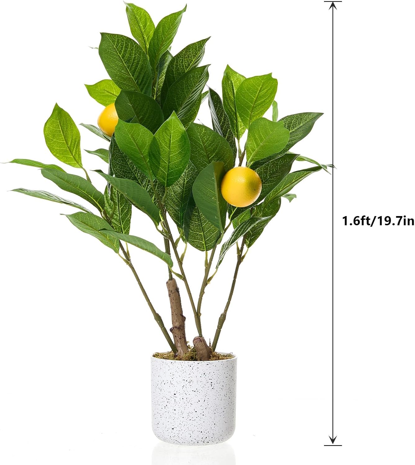 GAOMON Artificial Potted Plants 20 inch 2 Packs Artificial Fake Lemon Tree with Pot for Home,Office, Living Room Table, Desk