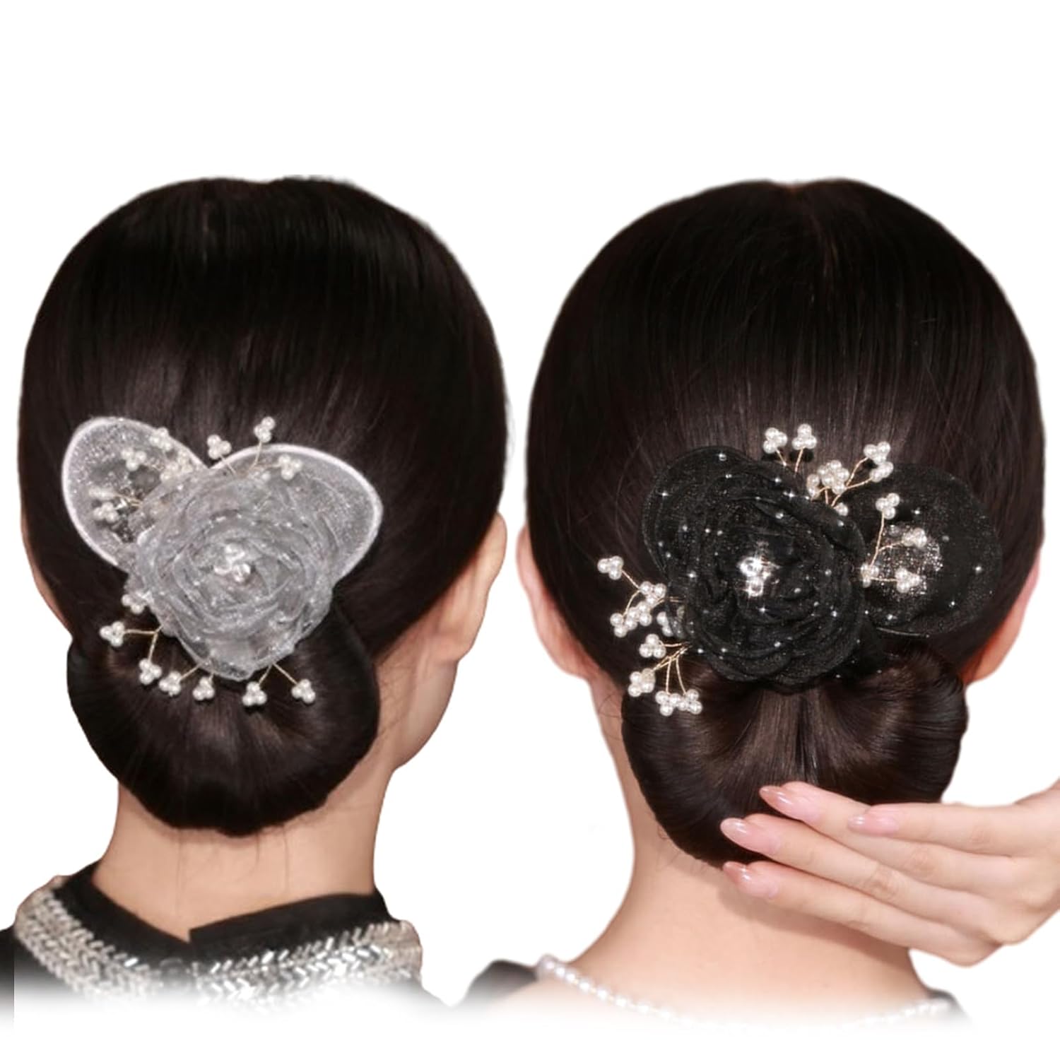 Ball Hair Clip, Hair Bun Roller, Flower Hair Bun Roller