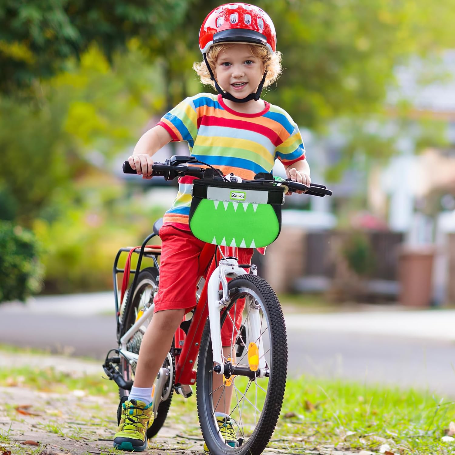 RAYMACE Kids Bike Basket,Children's Bike Basket Front,Waterproof Bicycle Basket Handlebar Bag for Girls,Boys Toddlers Bike or Scooter Accessories