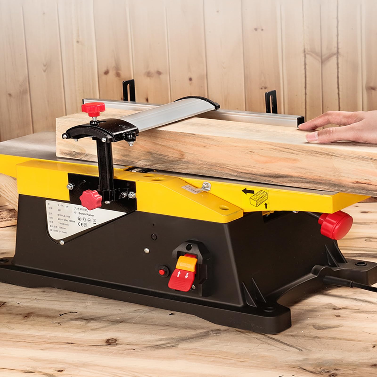 Wielofunkcyjny strug do drewna, strug stołowy, 12 000 obr./min, głębokość cięcia 3 mm, strug elektryczny 1800 W, do robótek ręcznych i małych fabryk