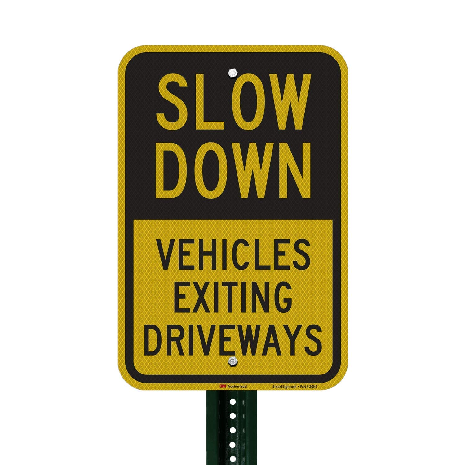 SmartSign 18 x 12 inch “Slow Down - Vehicles Exiting Driveways