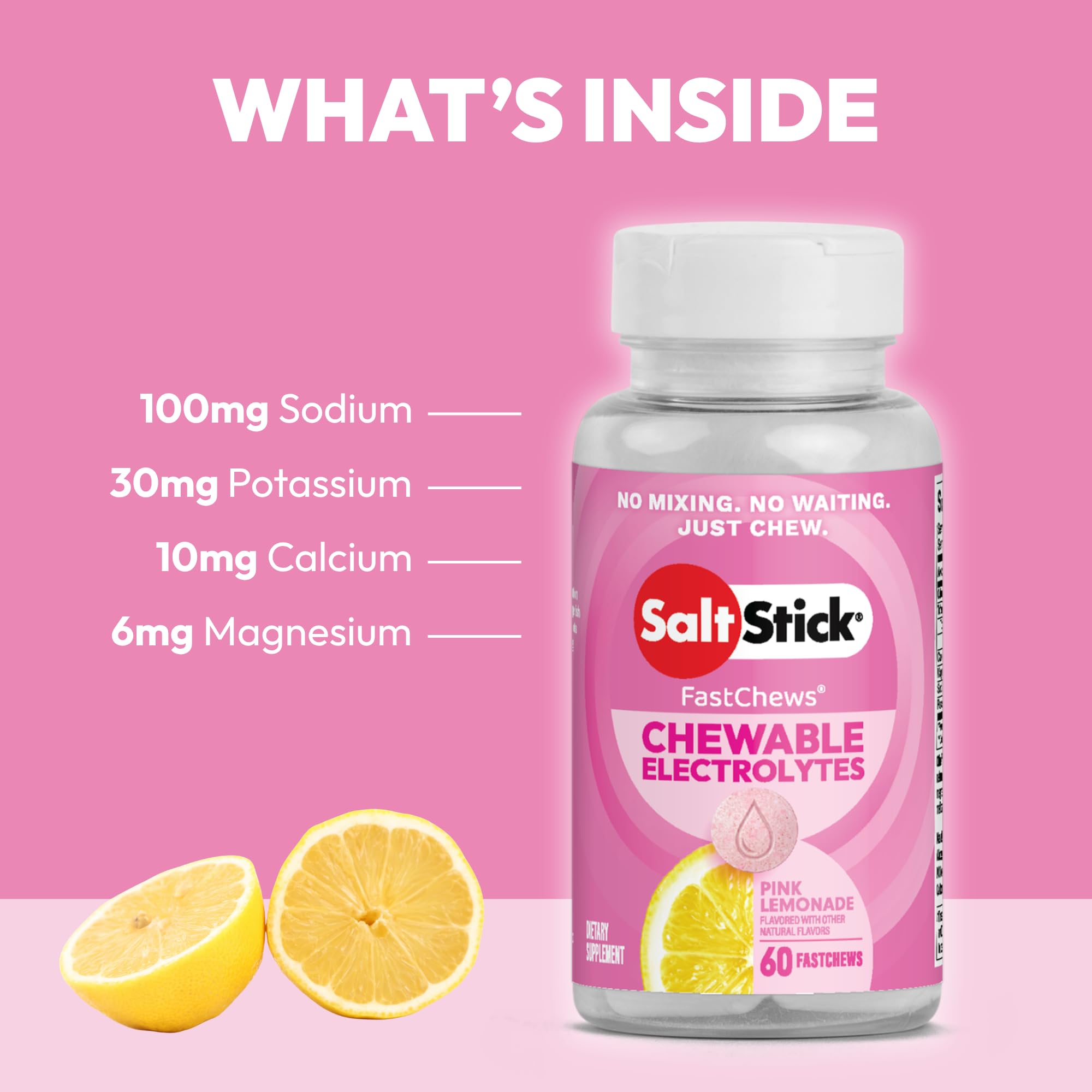 SaltStick High Sodium Electrolyte FastChews - Pink Lemonade, 60 Tablets — Amazon image 2