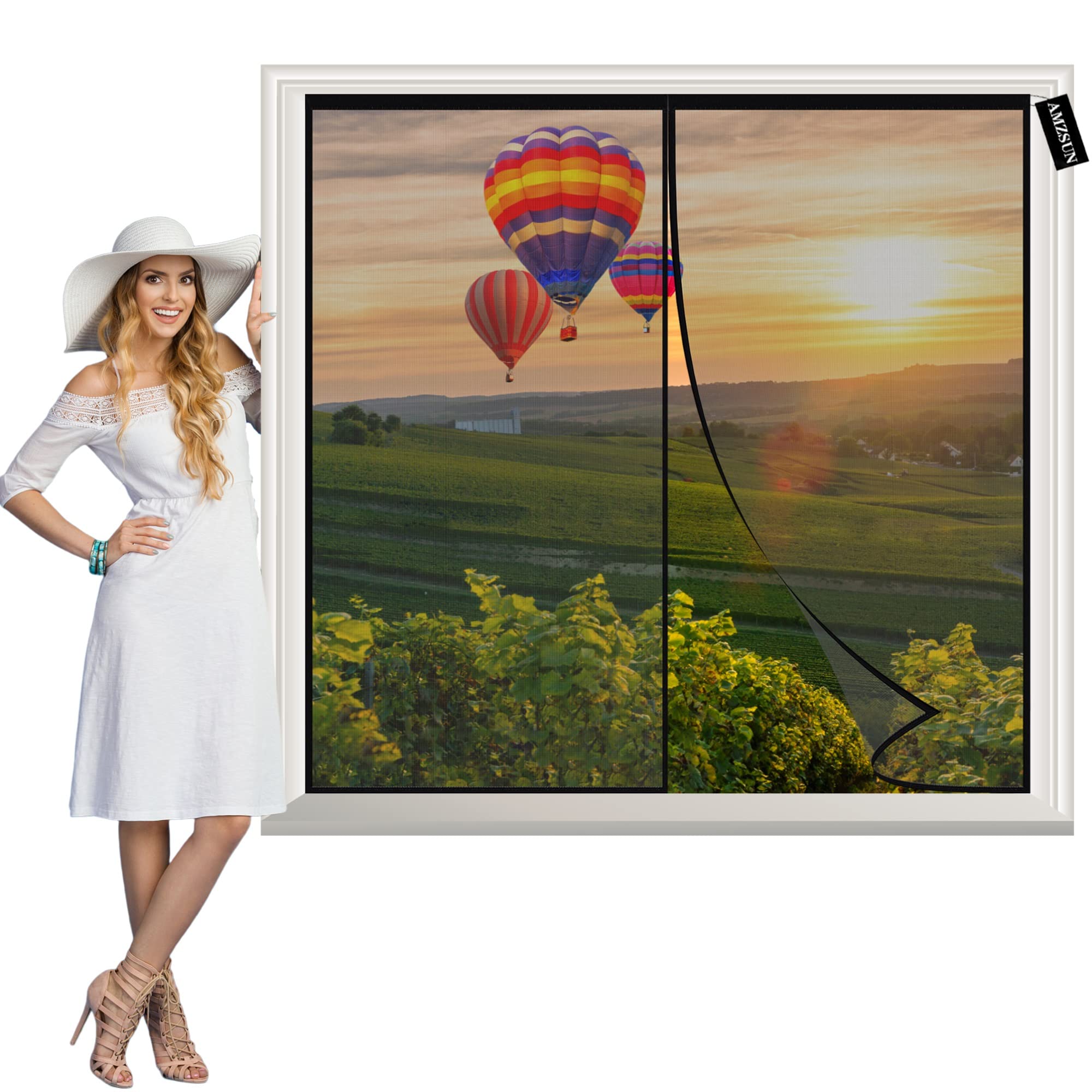 Magnetic Screen Door Mesh Fly Curtain 150x190cm Magic Paste Curtains Stripes Encryption Keeps Mosquitoes Insects Out for Anti Mosquito or Anti Pest Magnetic Soft Door Black