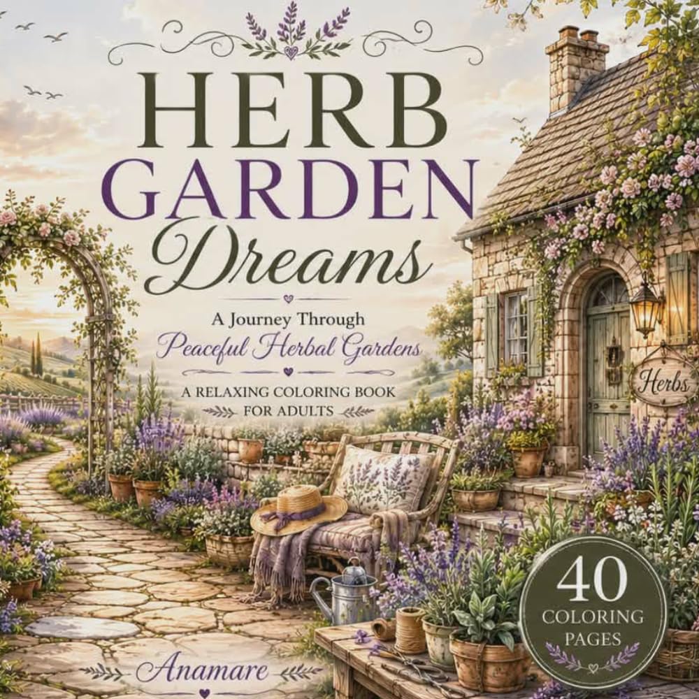 HERB GARDEN DREAMS: A Journey Through Peaceful Herbal Gardens (Cozy Escape Coloring Collection)