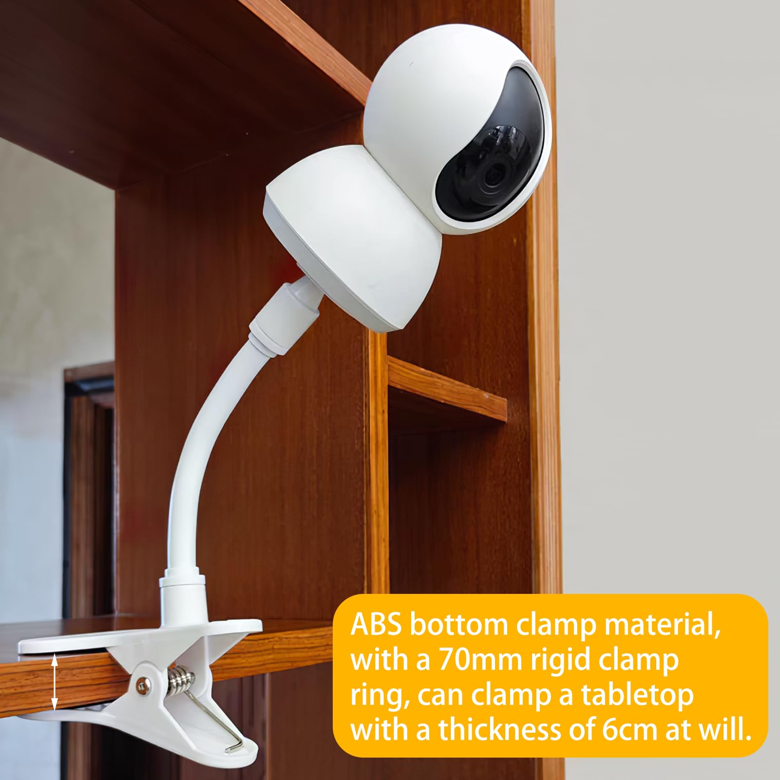 Soporte de Vigilabebés, Versátil Soporte Flexible con Abrazadera Giratoria para SpaceView/Spaceview Spaceview Pro,Monitor de Vídeo de Bebé (Blanco)