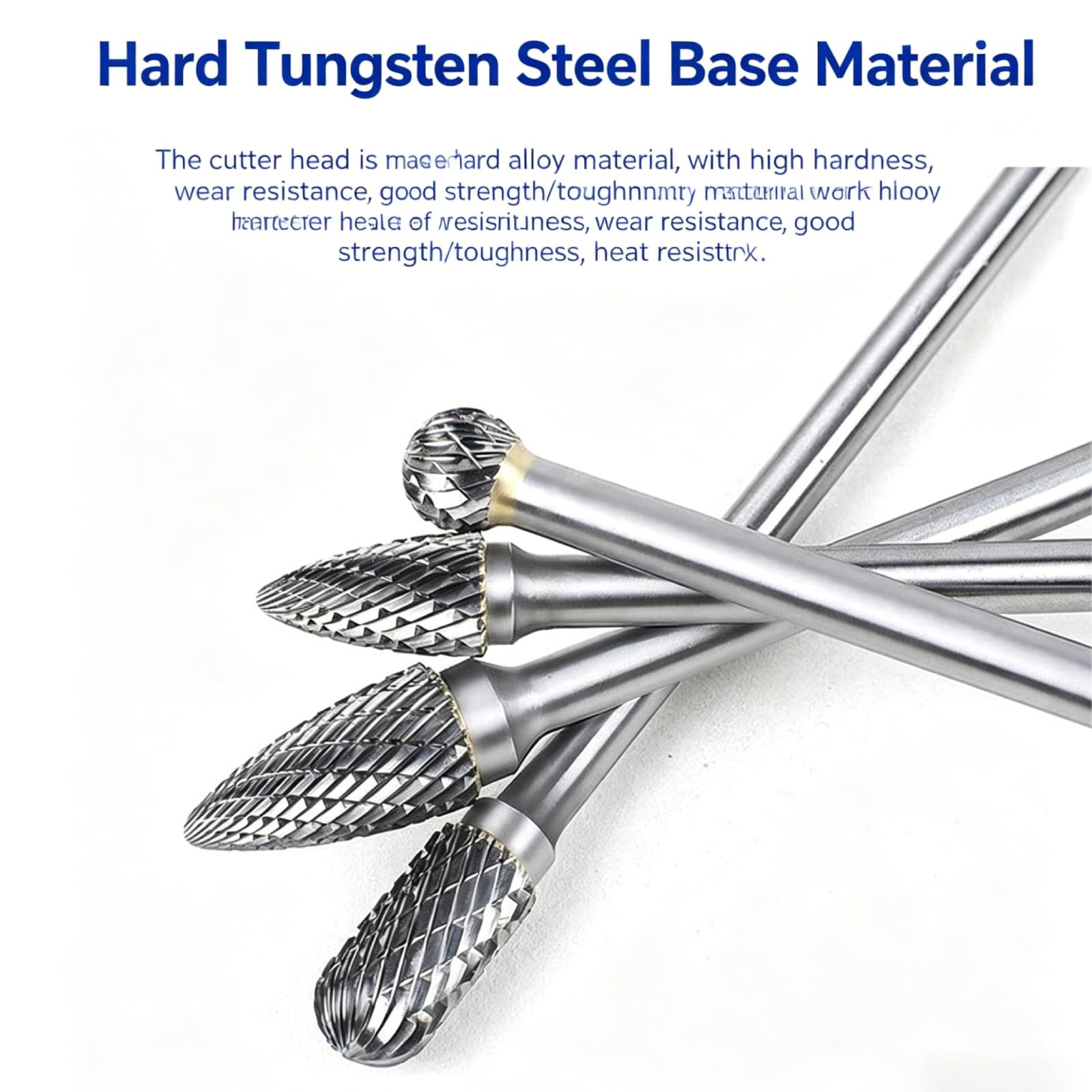 Lang Hartmetall Frässtifte, 4 StüCk 6mm Schaft Wolframstahl Fräser Metallfräser Bohrer Für Bohrmaschine, Schleifmaschine, Hartmetallfräser Rotary Burr Set Für Holz Metall Schnitzen, Gravur, Bohren