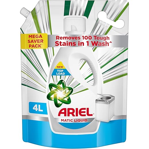 Ariel Matic Liquid Detergent Top Load - 4L | Removes 7 day dried-in Stains in 1 wash inside Washing Machine | Now at Price of Powders | Amazing Fragrance | Protects Colours | Dissolves Faster