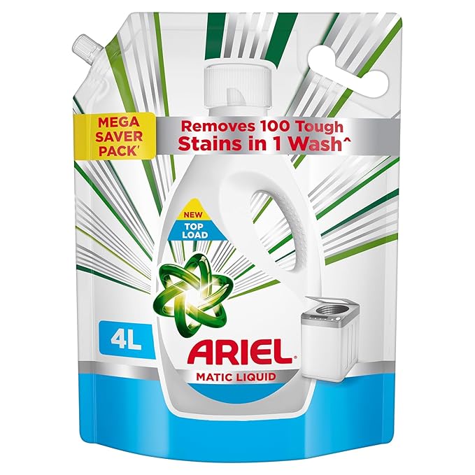 Ariel Matic Liquid Detergent Top Load - 4L | Removes 7 day dried-in Stains in 1 wash inside Washing Machine | Now at Price of Powders | Amazing Fragrance | Protects Colours | Dissolves Faster
