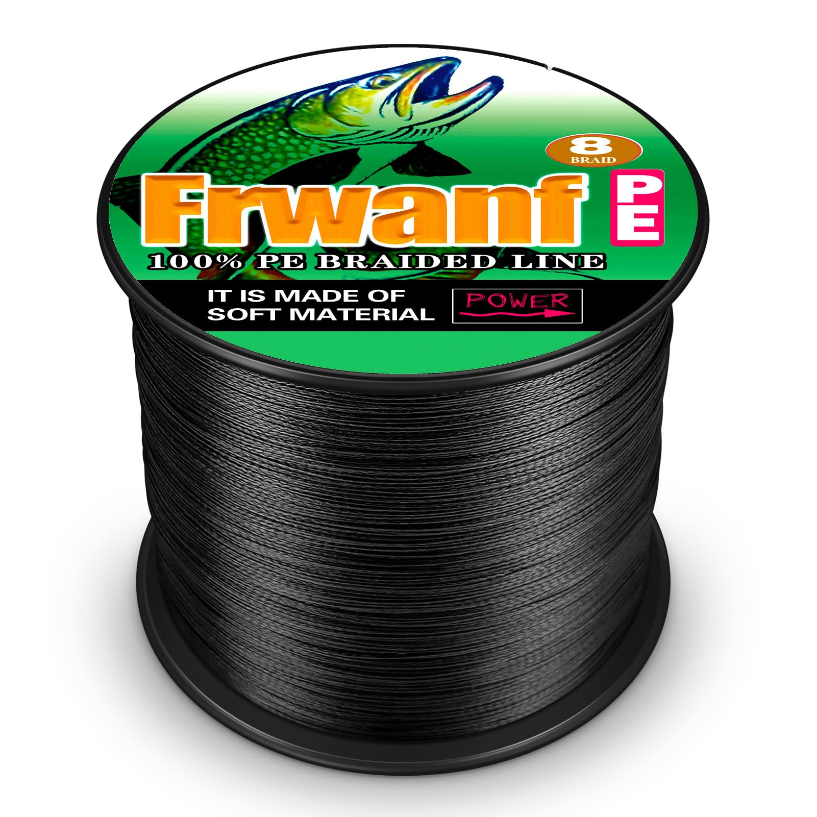 Ligne de pêche tressée à 8 brins – Zéro étirement – Faible mémoire, ligne de pêche en fibre UHMWPE – 0,26 mm/13,6 kg/100 m – Pêche en mer, en lac, en rivière, en eau salée (noir)
