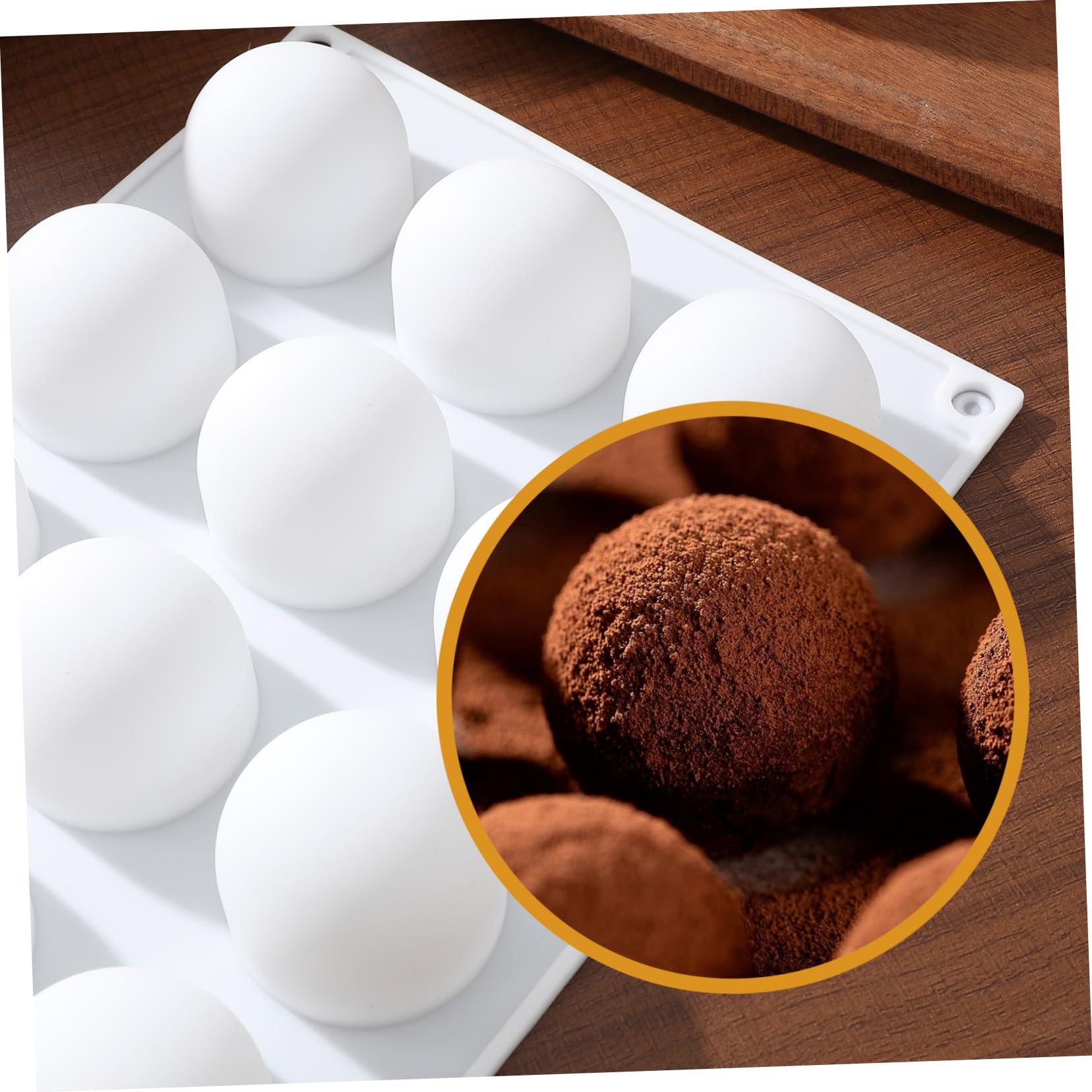 POPETPOP 2pezzi Stampi in Silicone Forma Tartufo Stampo Per Mousse e Cioccolato Rotondo Per Dessert e Torta Accessorio Per e Cottura Al Forno